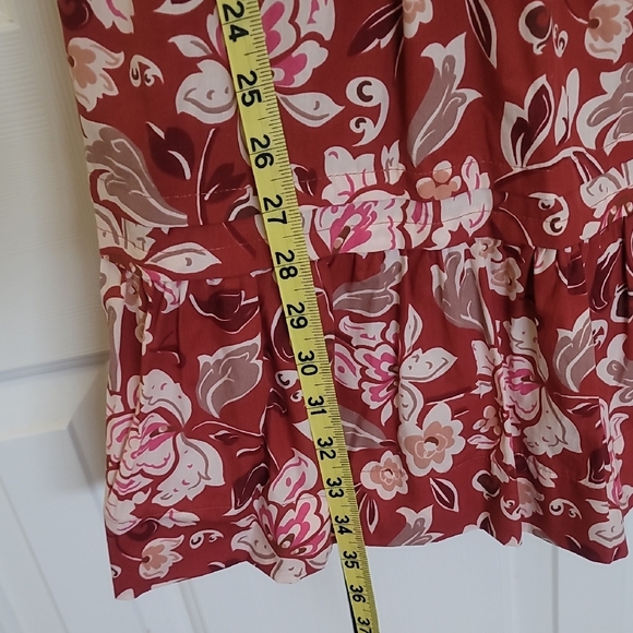 Anthropologie Terracotta and Pink Patterned Dress - Picture 8 of 10